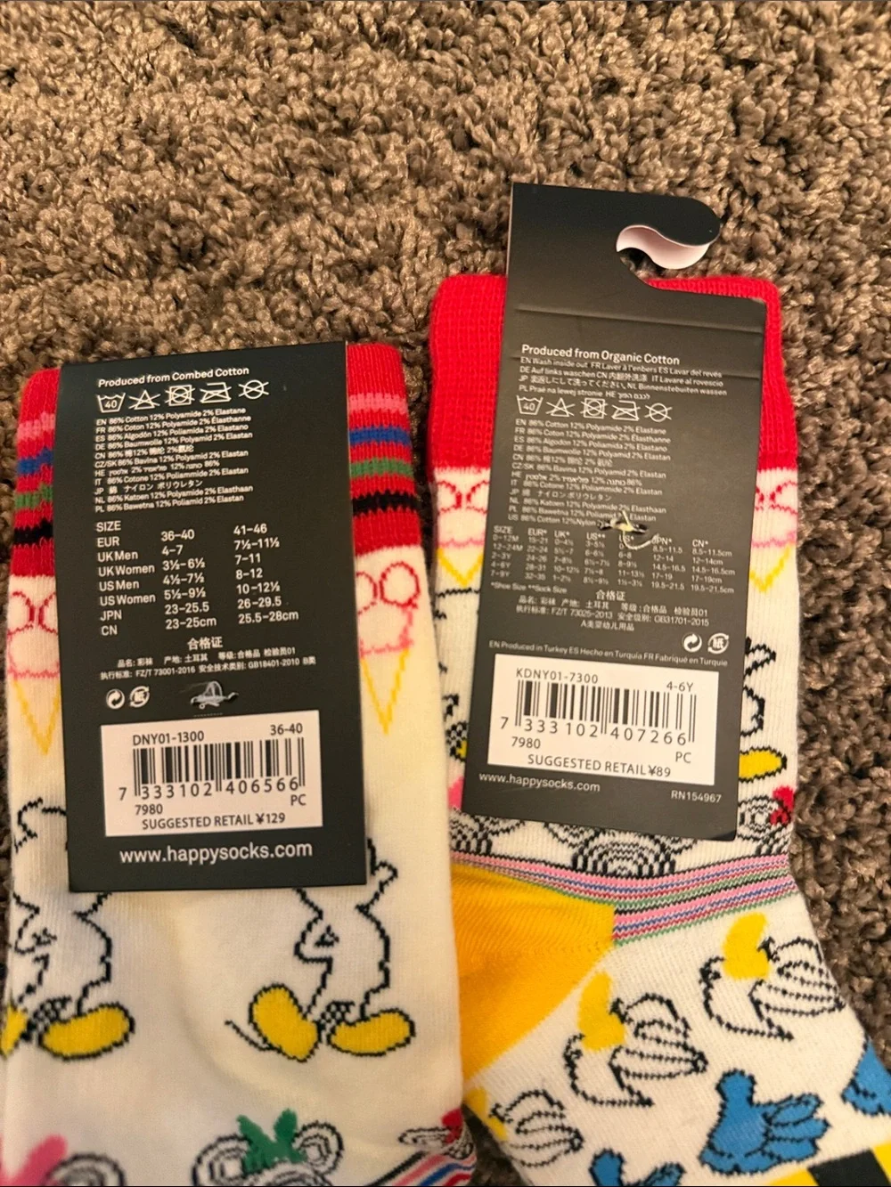 New Happy Socks x Disney mickey mommy and me socks